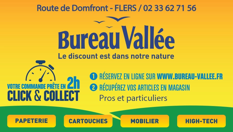 Bureau Vallée à Flers est LE spécialiste pour les pros et particuliers : fournitures, mobilier de bureau, cartouches d'encre et informatique.