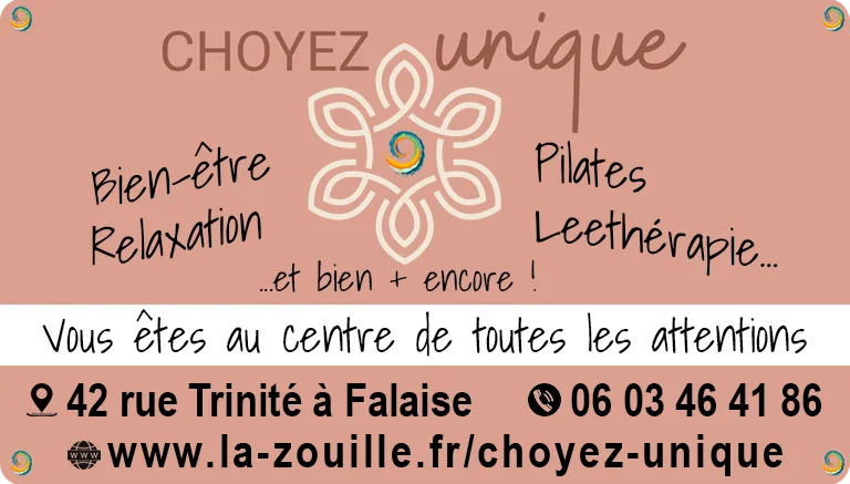 Choyez Unique à Falaise c'est une dizaine de professionnels du bien-être regroupés en un seul lieu de partage, géré par l'association Campanule.
