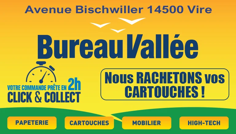 Bureau Vallée à Vire Normandie est le spécialiste des fournitures de bureau, papeterie, fournitures scolaires, mobilier et matériel informatique