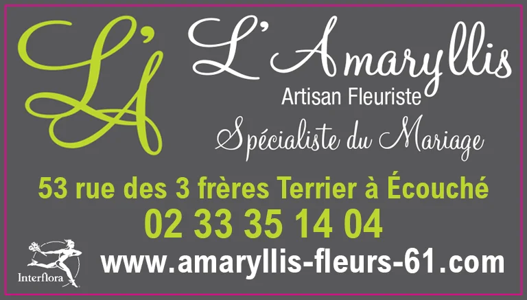 L'Amaryllis à Écouché-les-Vallées est artisan fleuriste spécialisée dans les compositions de mariage, mais aussi anniversaires, deuils, événements divers.