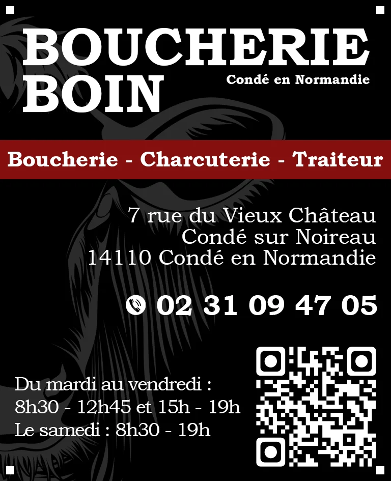 Boucherie Boin à Condé sur Noireau : boucher charcutier traiteur artisanal et fait maison