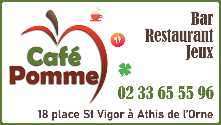 Le Café Pomme à Athis de l'Orne, Athis Val de Rouvre : bar brasserie restaurant, repas ouvrier et buffet.