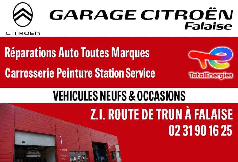 Garage Citroën Lépy réparation automobile à Falaise : vente de véhicules neufs et occasions, carrosserie peinture station service total energies