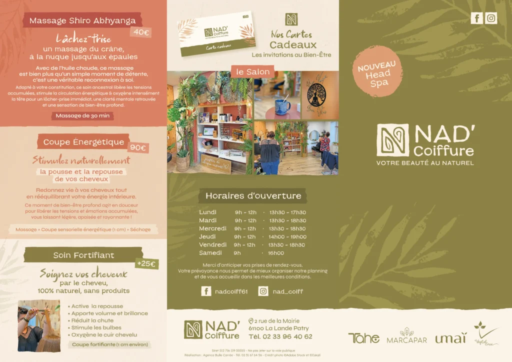 Tous les services et tarifs chez Nad' Coiff salon de coiffure à La Lande Patry près de Flers