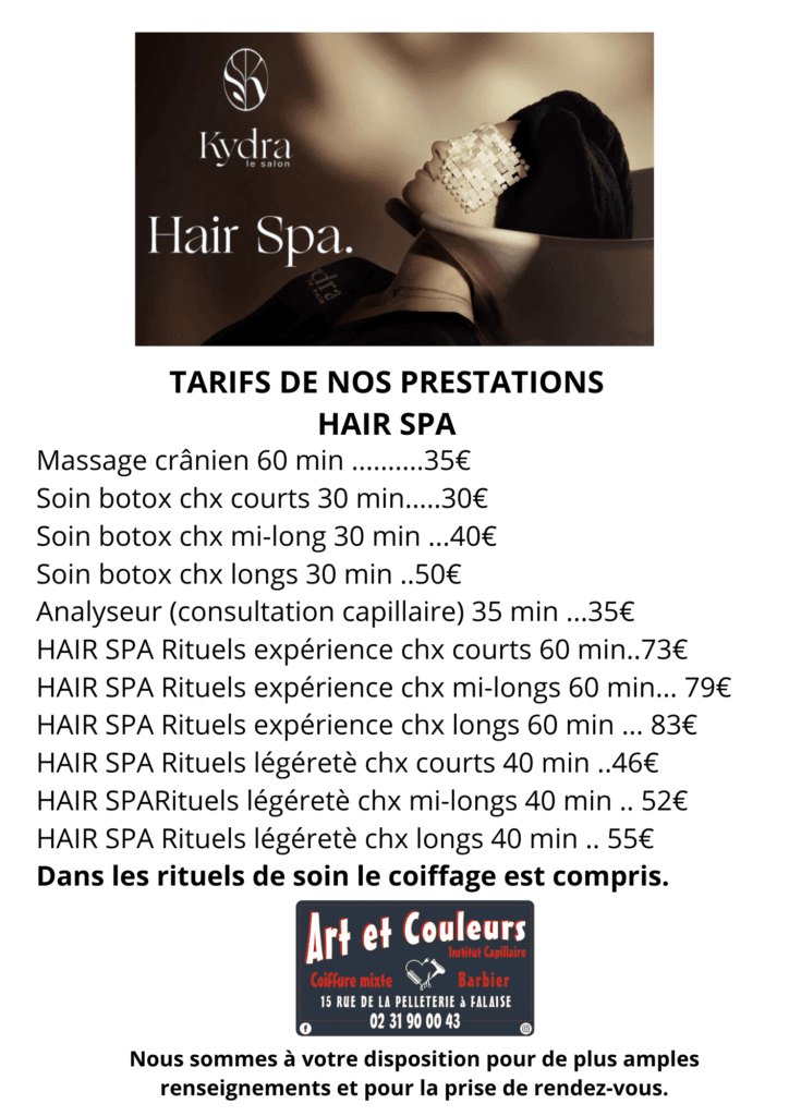 Hair spa chez art et couleurs à Falaise